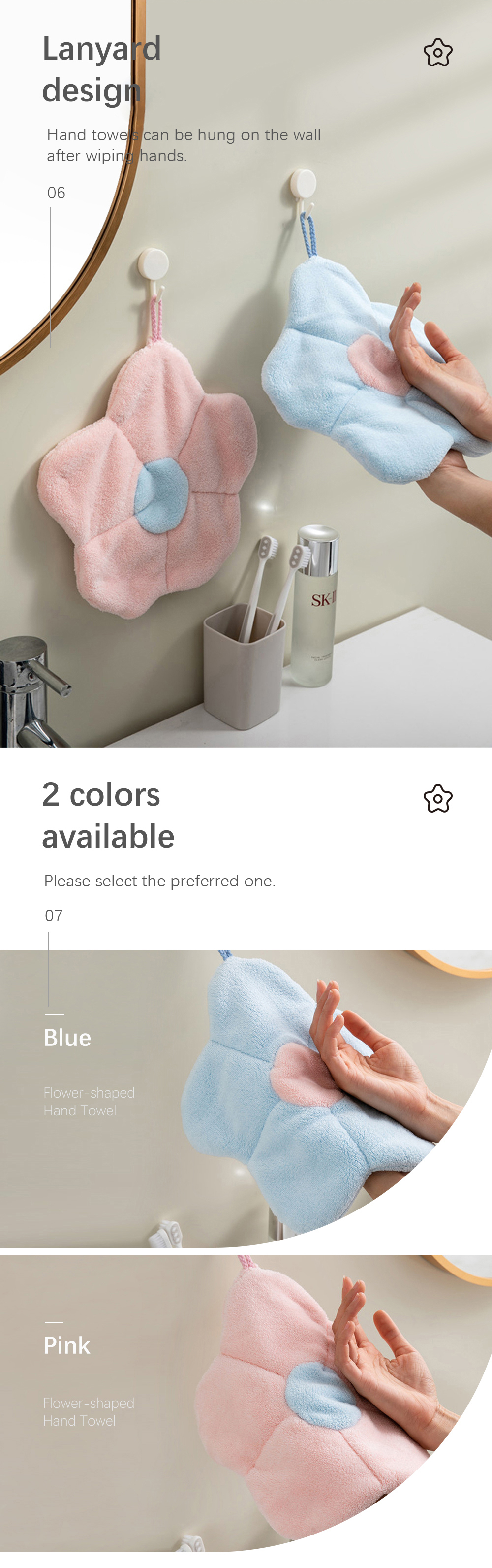 Flower-shaped Hand Towel _7_